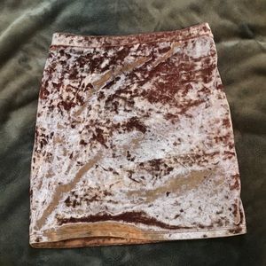 Velvet pink tight skirt